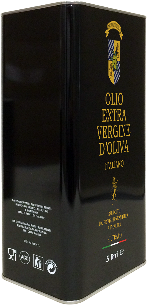 Olio Extra Vergine di Oliva Biologico NON FILTRATO 5 Litri - Olio Extra Vergine di Oliva Biologico FILTRATO 5Litri